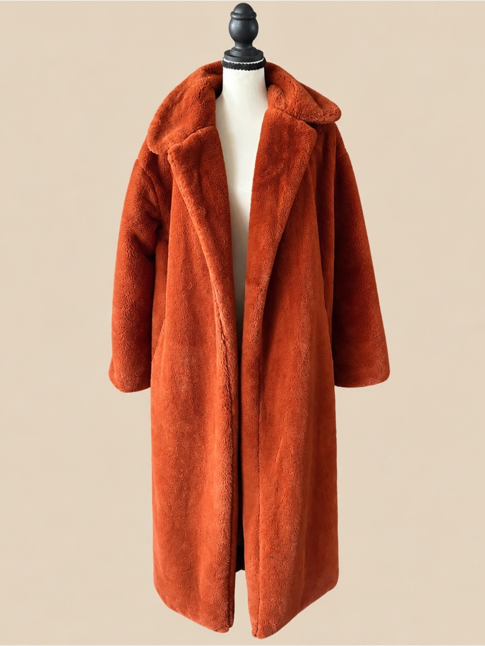 Rust Oversize Teddy Coat M